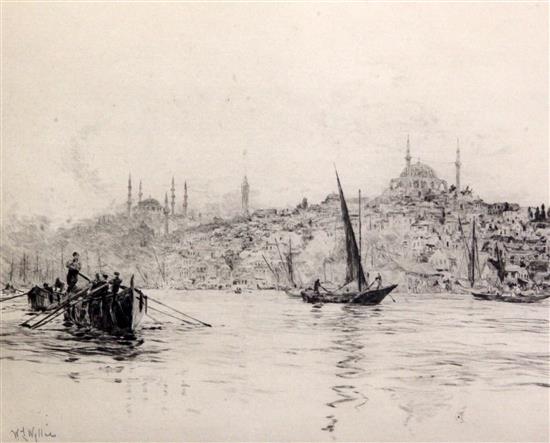 William Lionel Wyllie (1851-1931) Constantinople from the Bosphorus 8 x 10in.